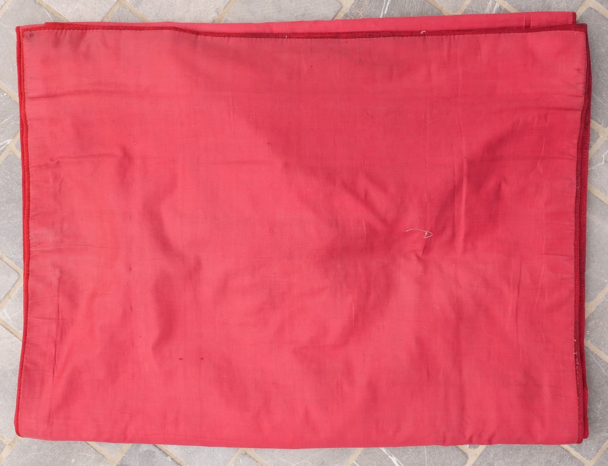 Tapisserie portière à décor de fleurs, AUBUSSON, époque Napoléon III-photo-1