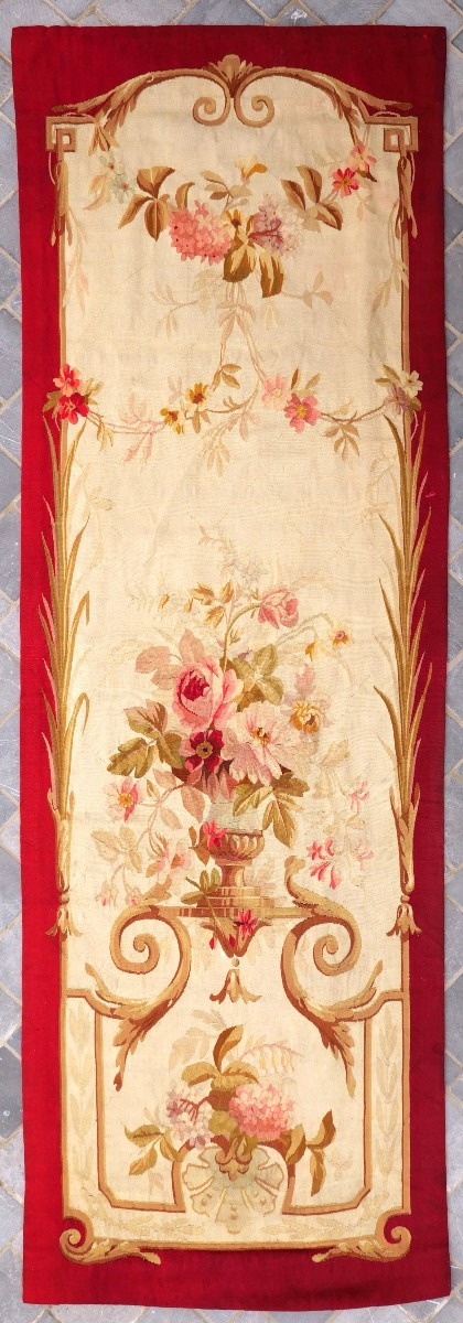 Tapisserie portière à décor de fleurs, AUBUSSON, époque Napoléon III
