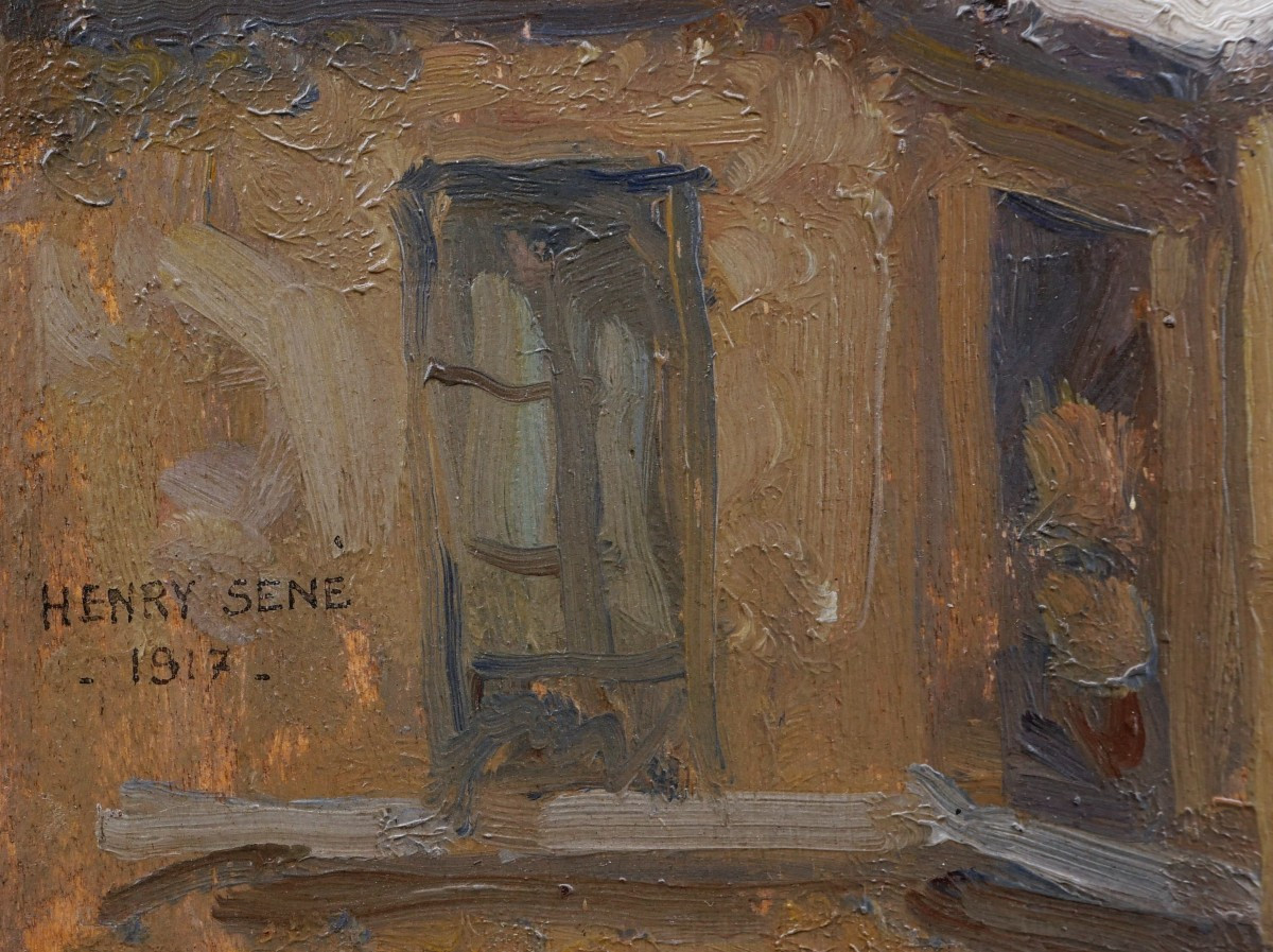 Henry SENÉ, Toits de Paris sous la neige, Rue de Sèvres (tableau)-photo-3