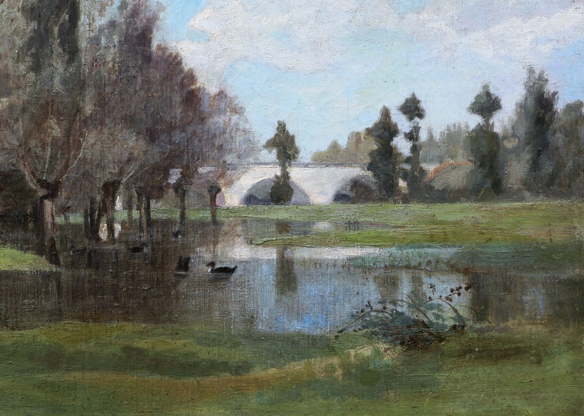 19th Century French School, Landscape At Moret-sur-loing-photo-3