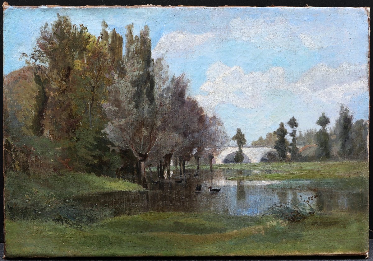19th Century French School, Landscape At Moret-sur-loing-photo-4