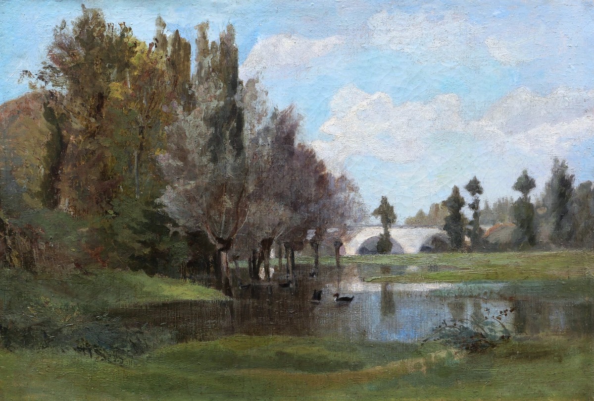 19th Century French School, Landscape At Moret-sur-loing