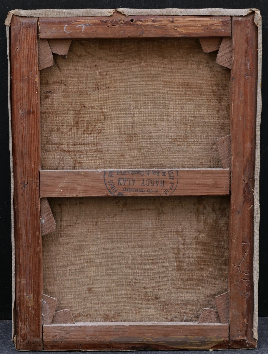 Fernand LE QUESNE, Jeune femme dans les Jardins du Château de Versailles (tableau)-photo-2