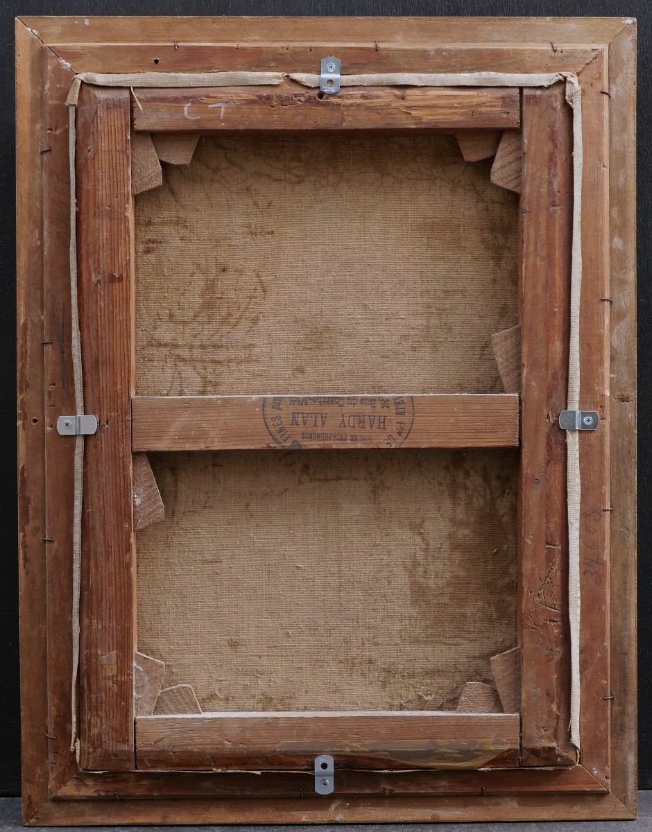 Fernand LE QUESNE, Jeune femme dans les Jardins du Château de Versailles (tableau)-photo-4