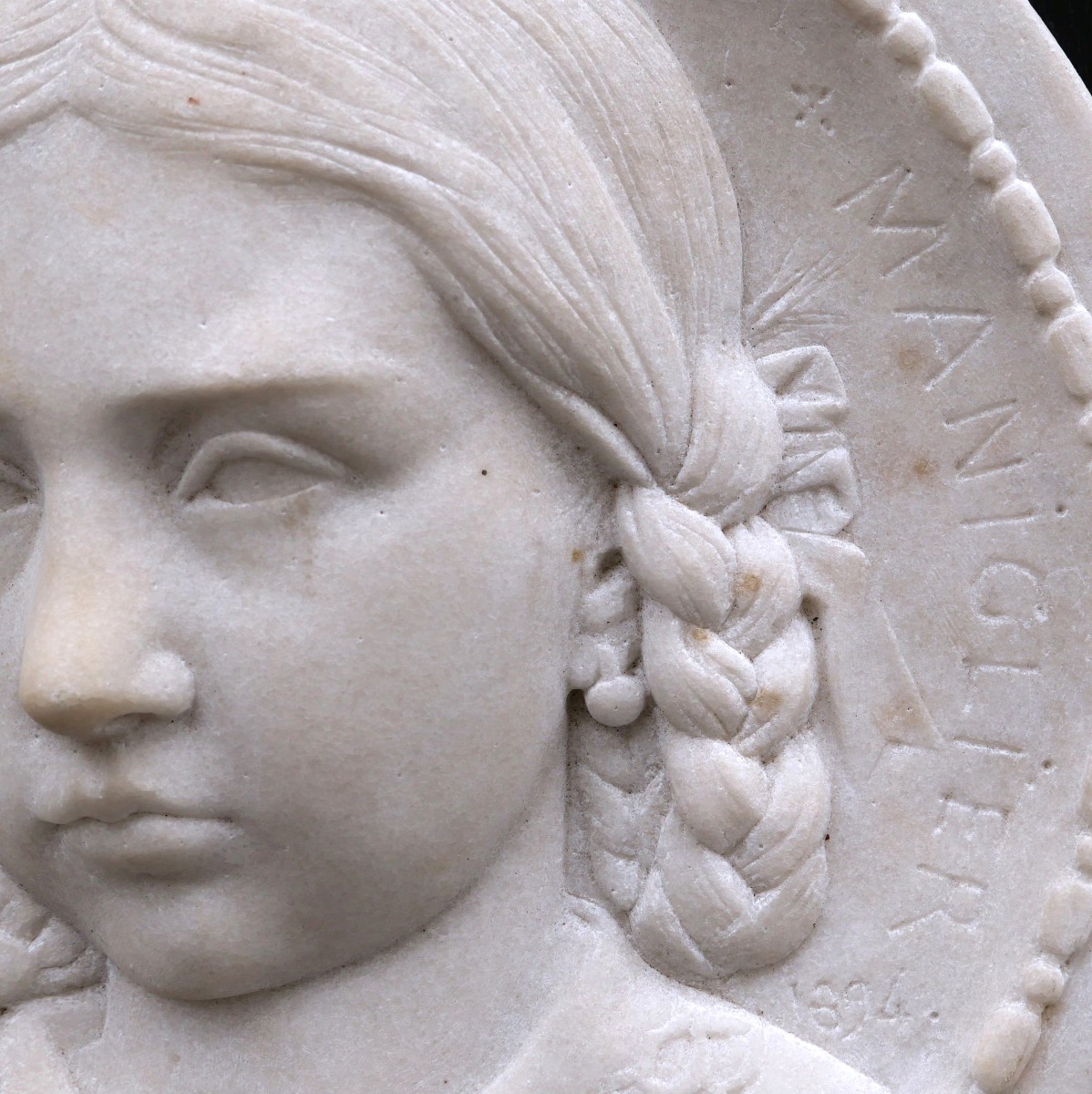 Henri-charles Maniglier, Portrait Of Julie Maniglier, Granddaughter Of The Artist Sculpture-photo-4