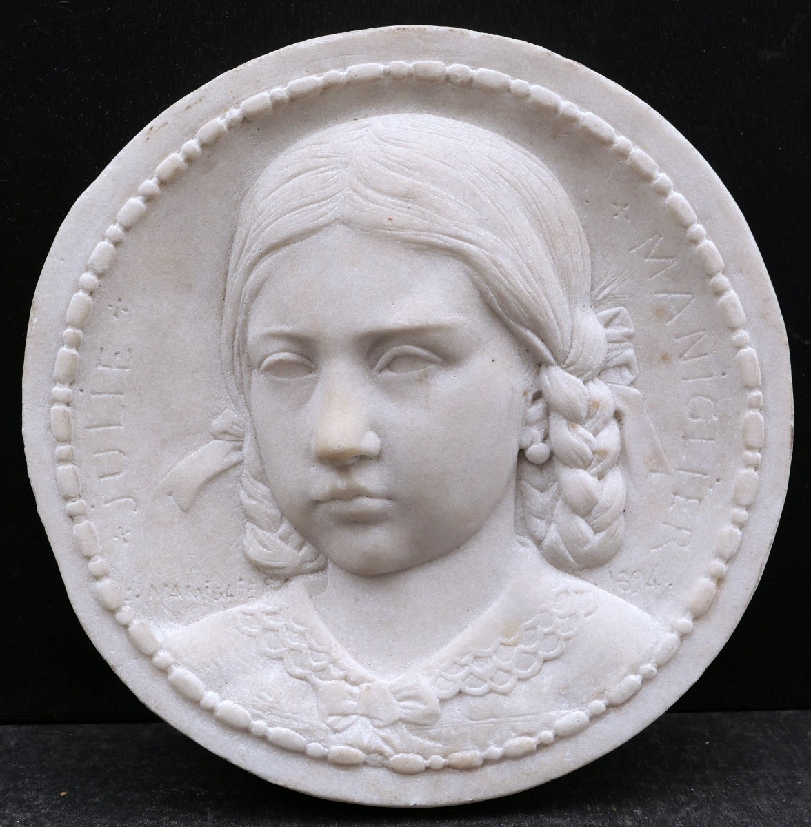 Henri-charles Maniglier, Portrait Of Julie Maniglier, Granddaughter Of The Artist Sculpture