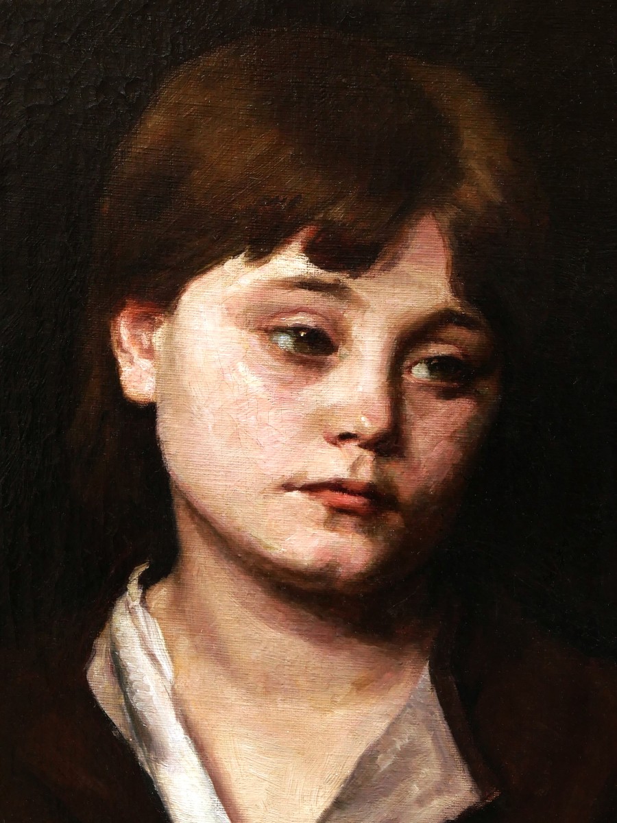 Christian Fredrik Krebs, Portrait Of A Child, Swedish Painting-photo-2