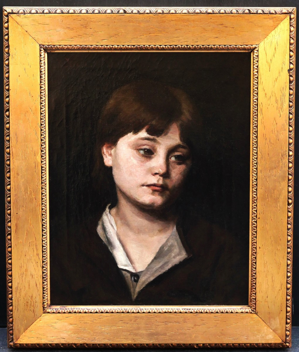 Christian Fredrik Krebs, Portrait Of A Child, Swedish Painting-photo-4