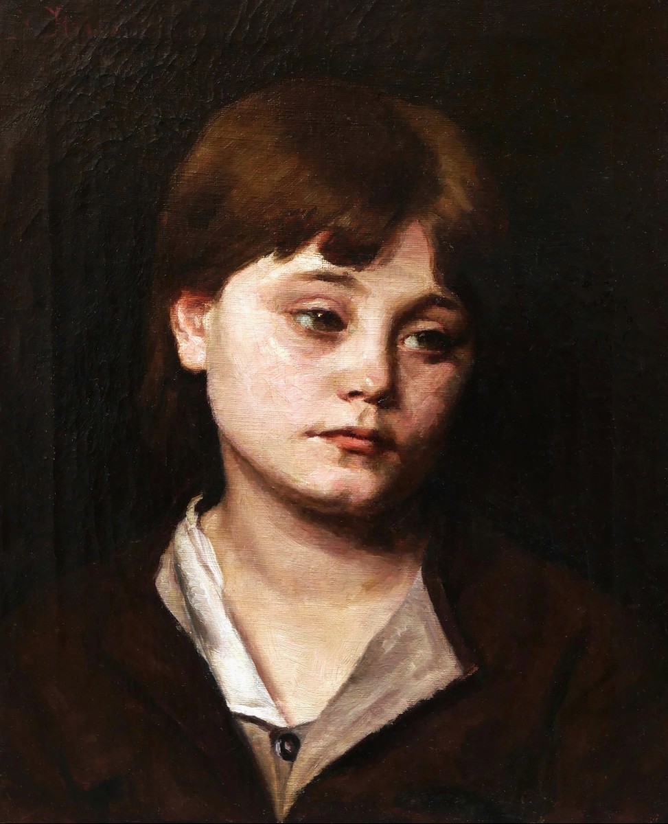 Christian Fredrik Krebs, Portrait Of A Child, Swedish Painting