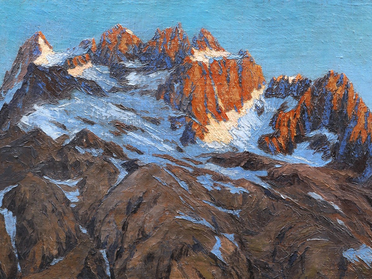 Robert Hofer , The Roche Méane In The Massif Des écrins (alps), Mountain Painting-photo-2