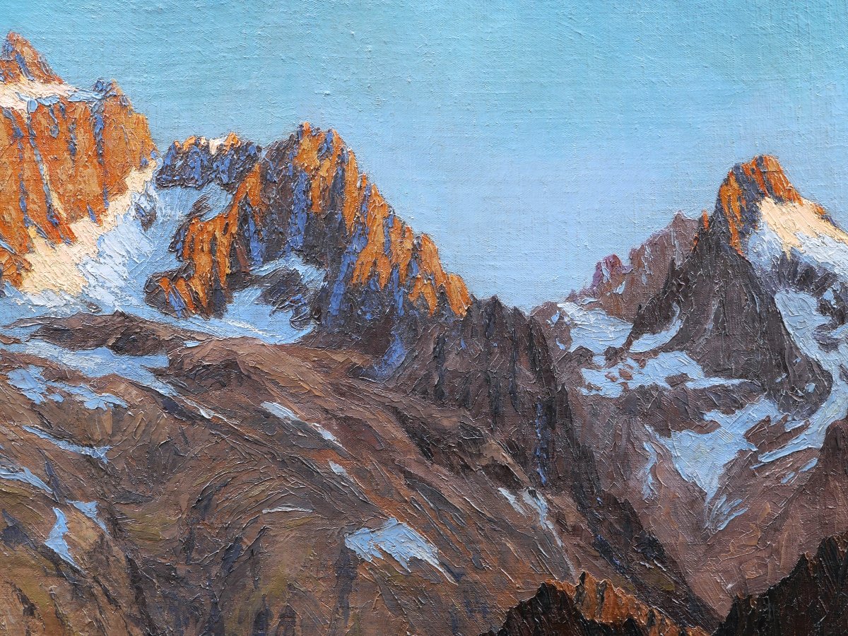 Robert Hofer , The Roche Méane In The Massif Des écrins (alps), Mountain Painting-photo-3