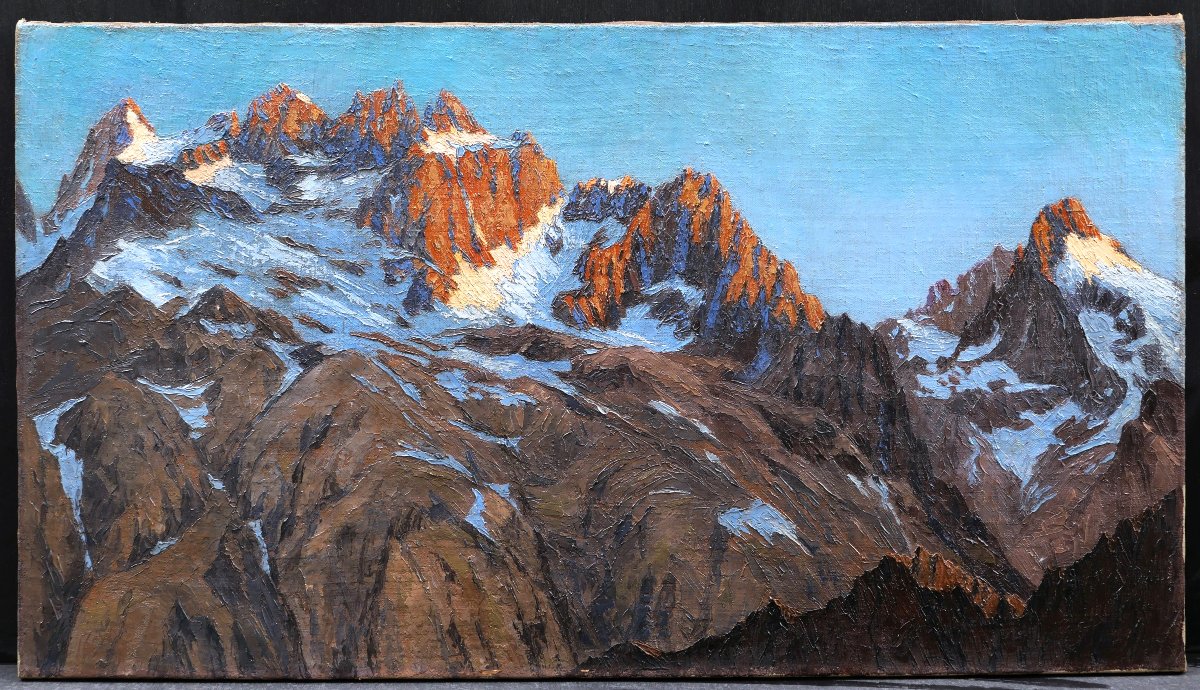 Robert Hofer , The Roche Méane In The Massif Des écrins (alps), Mountain Painting-photo-2