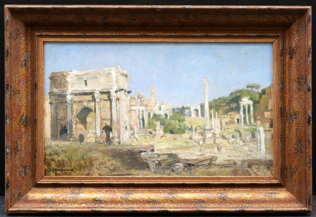 Armand Claude Étienne BRUGNAUD, Vue du Forum à Rome, tableau (paysage d'Italie)-photo-1
