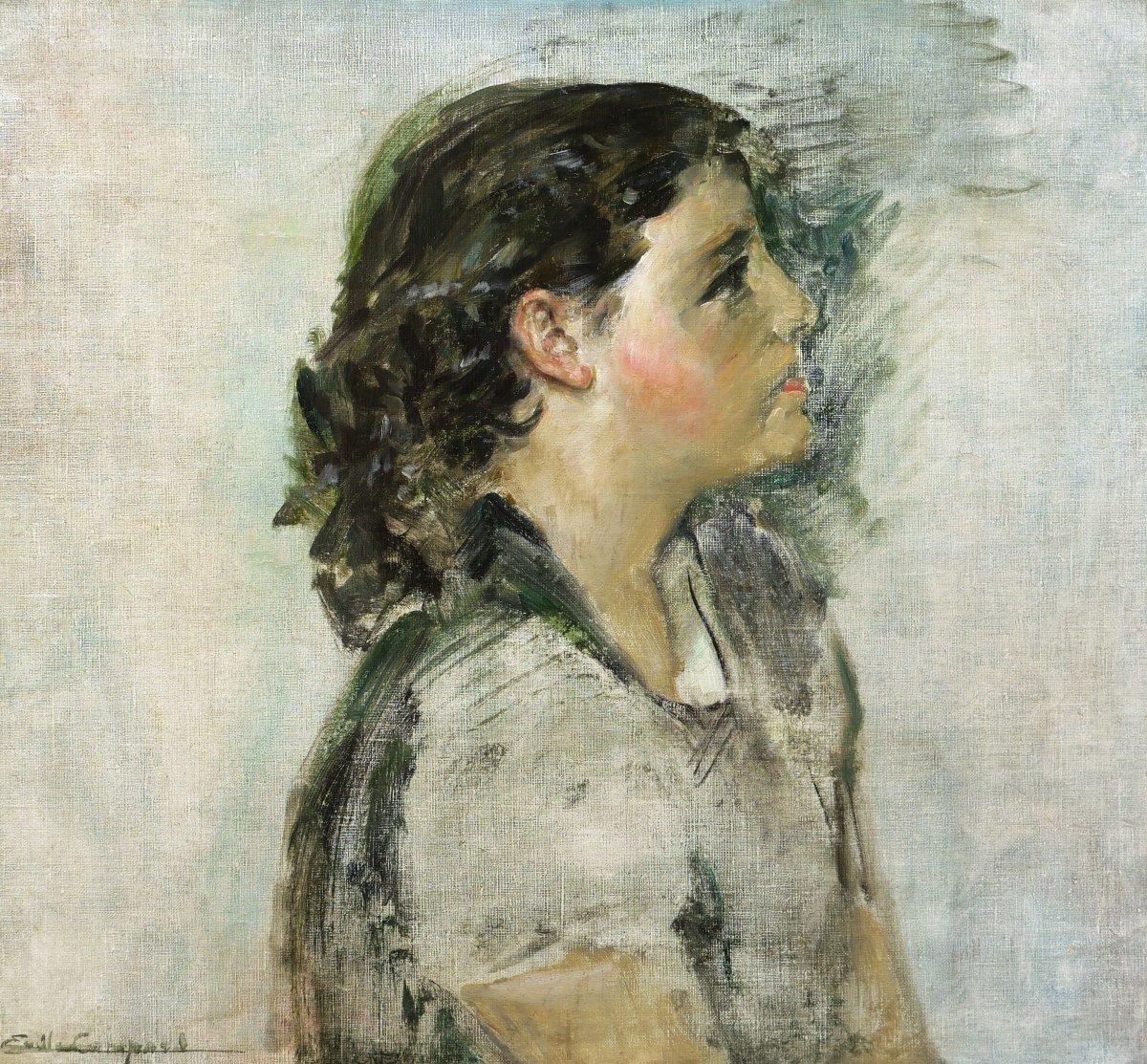 émile François Jacques Compard, Portrait Of A Little Girl, Painting Of A Child