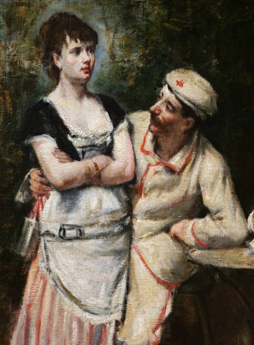 Marcellin Gilbert DESBOUTIN, Scène galante à la guinguette, tableau-photo-2