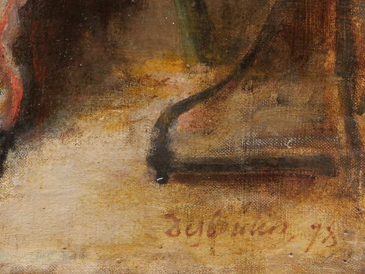 Marcellin Gilbert DESBOUTIN, Scène galante à la guinguette, tableau-photo-3