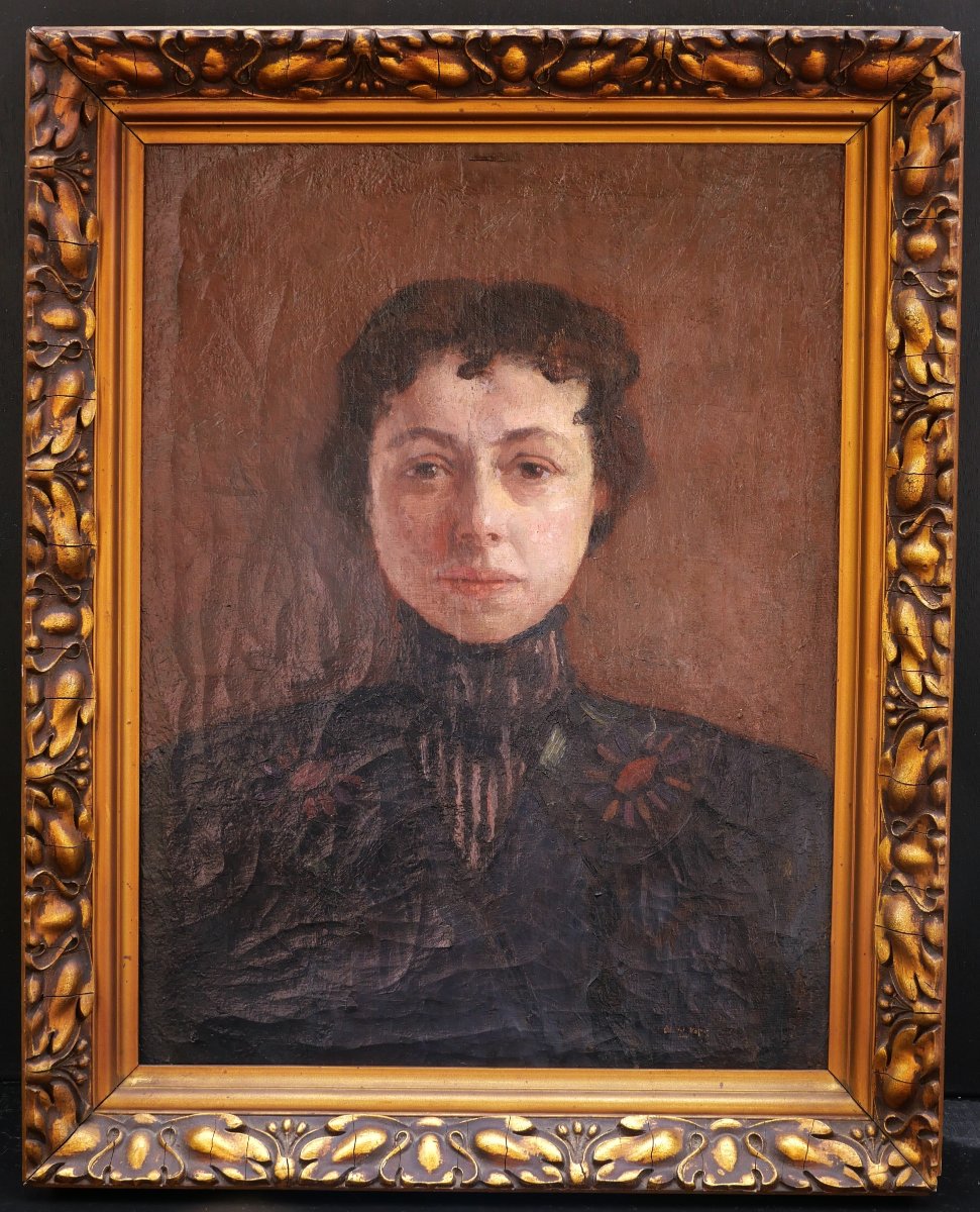 Tony VAN OS , Portrait de femme en robe à fleurs, tableau-photo-4