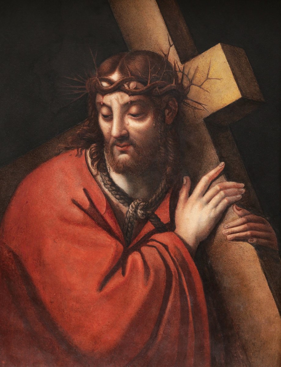 École FRANÇAISE circa 1800, d'après Andrea SOLARIO, Le Calvaire du Christ, gouache