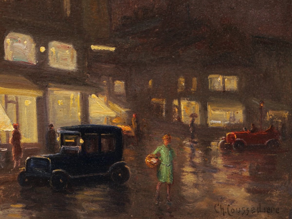 Charles Jean Coussedière, Le Moulin Rouge (paris By Night), Painting-photo-3