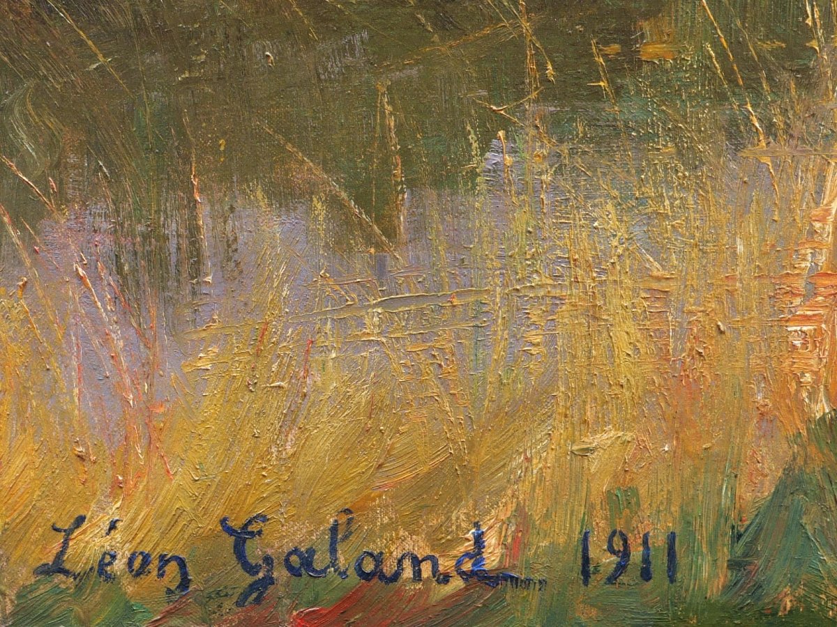 Léon Laurent Galand, Gentleman From Arles On Horseback In Camargue, Horse Portrait Painting-photo-4