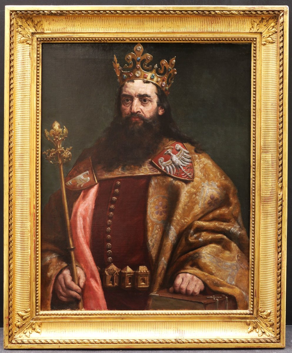 École POLONAISE du XIXème siècle, d'après Jan MATEJKO, Portrait du Roi Kazimierz III-photo-3