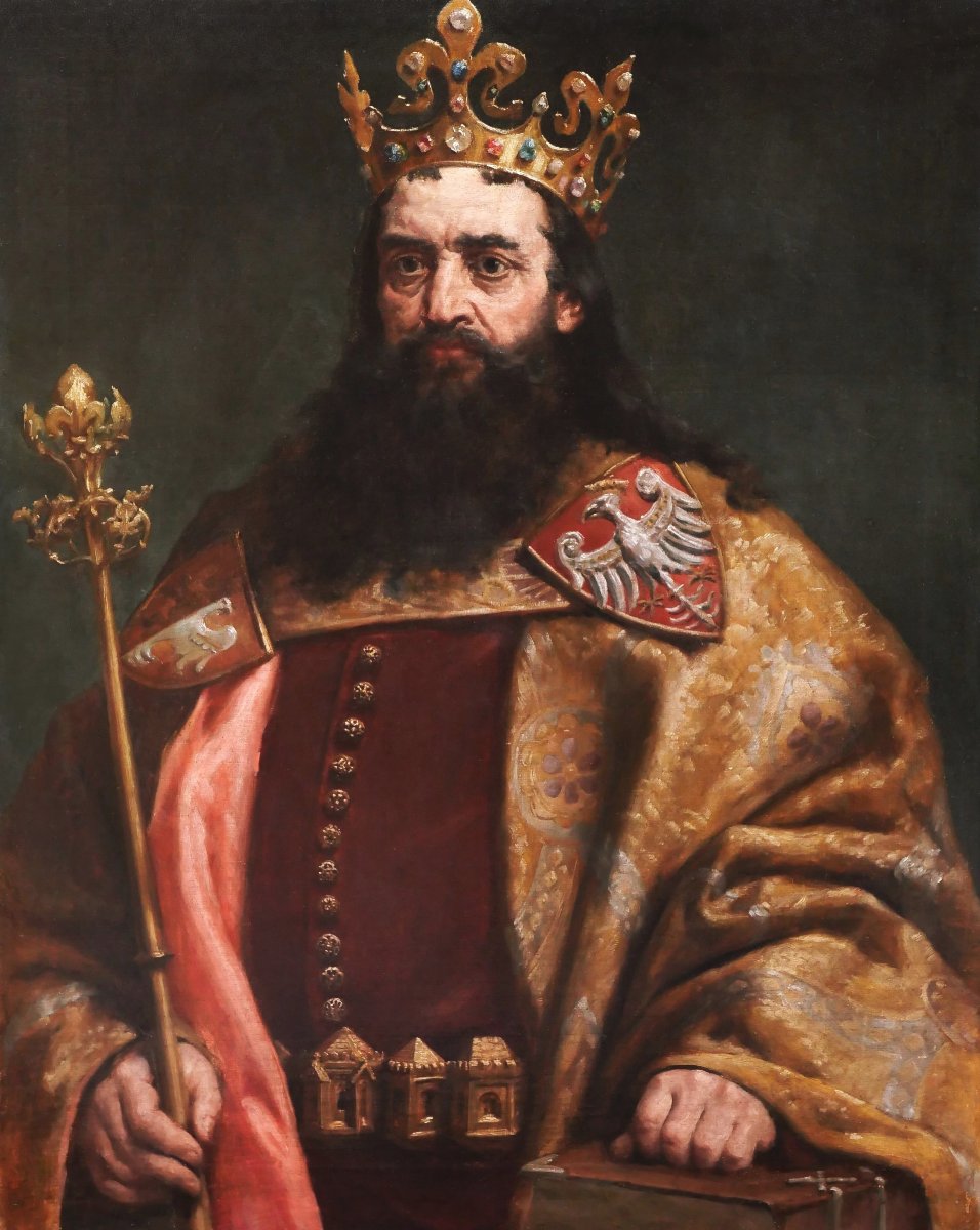 École POLONAISE du XIXème siècle, d'après Jan MATEJKO, Portrait du Roi Kazimierz III
