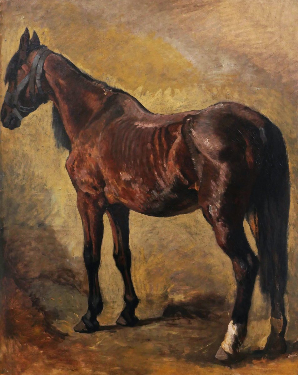 Heinrich Ludwig Christian Dietrich Winter, Three-quarter Back View Of A Brown Horse, German Painting