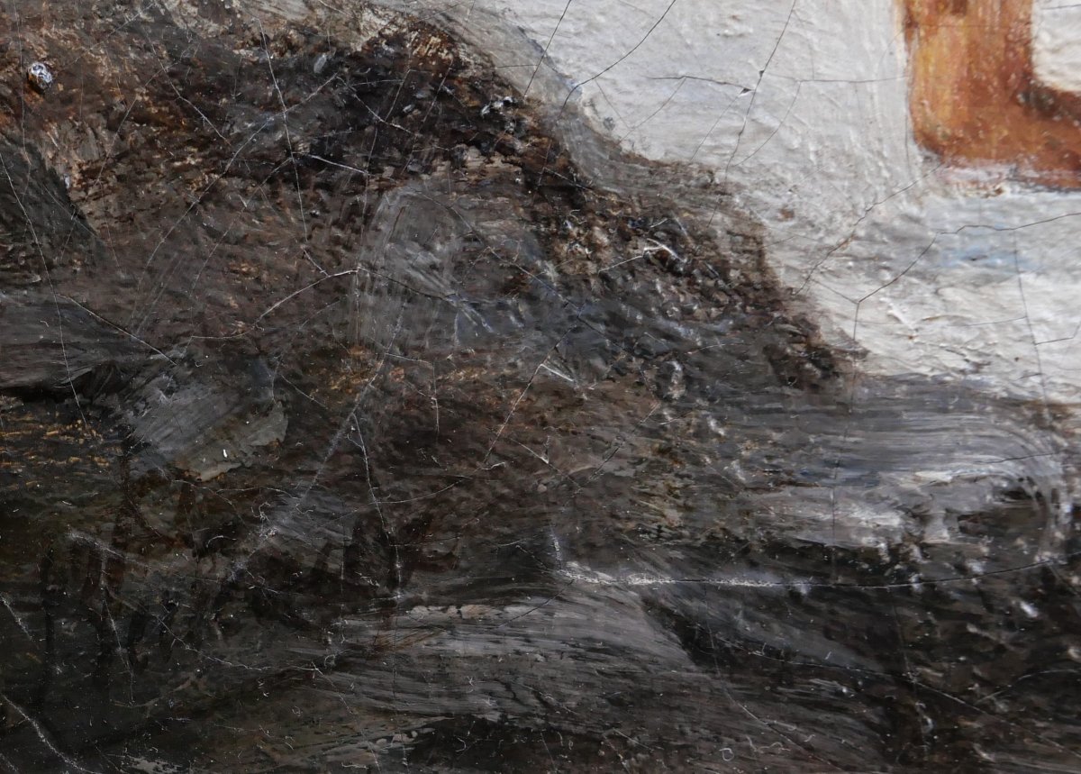 Louis Léon Nicolas Verreaux, Wolf In The Forest In Winter, Wildlife Painting-photo-3