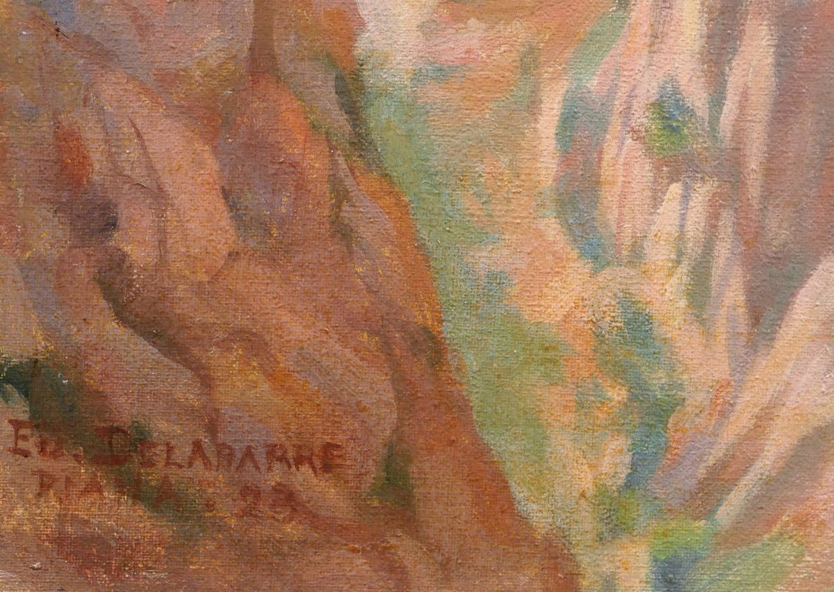 Eugène Louis Marie DELABARRE, Les Calanques de Piana en Corse, tableau de paysage marin-photo-3