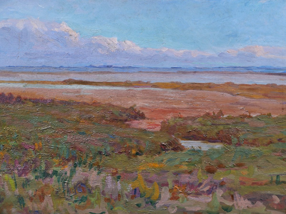 French School, Circa 1940, Seaside Landscape In The Hérault, Painting (montpellier, Sète)-photo-2