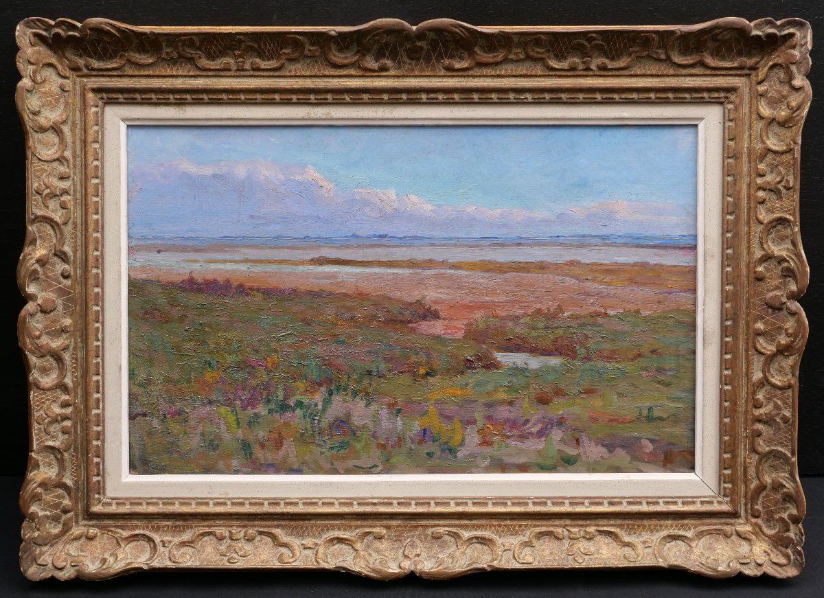 French School, Circa 1940, Seaside Landscape In The Hérault, Painting (montpellier, Sète)-photo-3