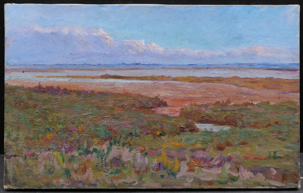 French School, Circa 1940, Seaside Landscape In The Hérault, Painting (montpellier, Sète)-photo-4
