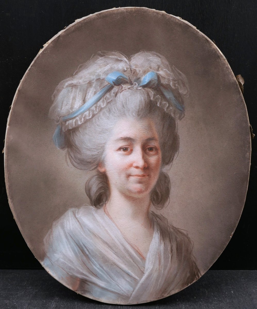 Attribué à Nicolas-Anne DUBOIS de BEAUCHESNE, Portrait de femme, dessin au pastel-photo-3