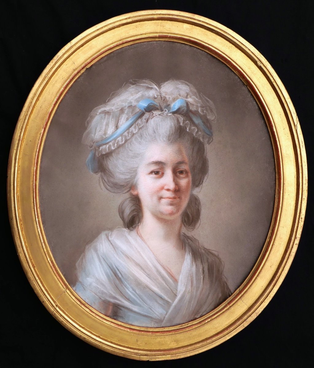 Attribué à Nicolas-Anne DUBOIS de BEAUCHESNE, Portrait de femme, dessin au pastel