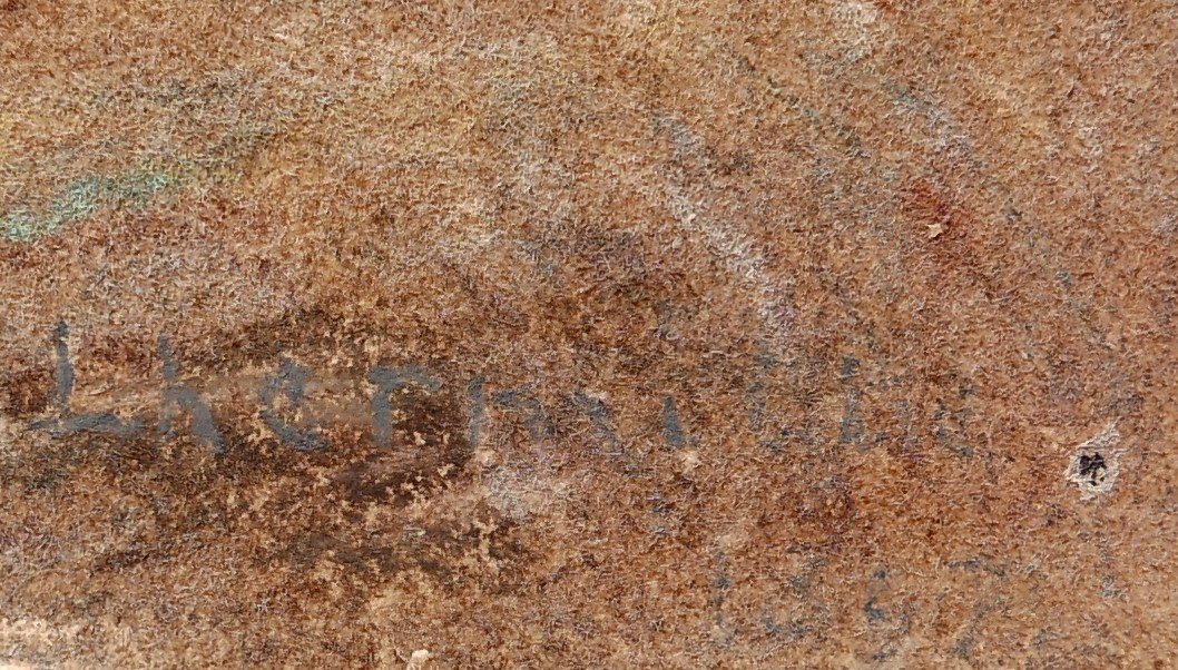 Attribué à Léon Auguste LHERMITTE, Les faucheurs, dessin au pastel-photo-4