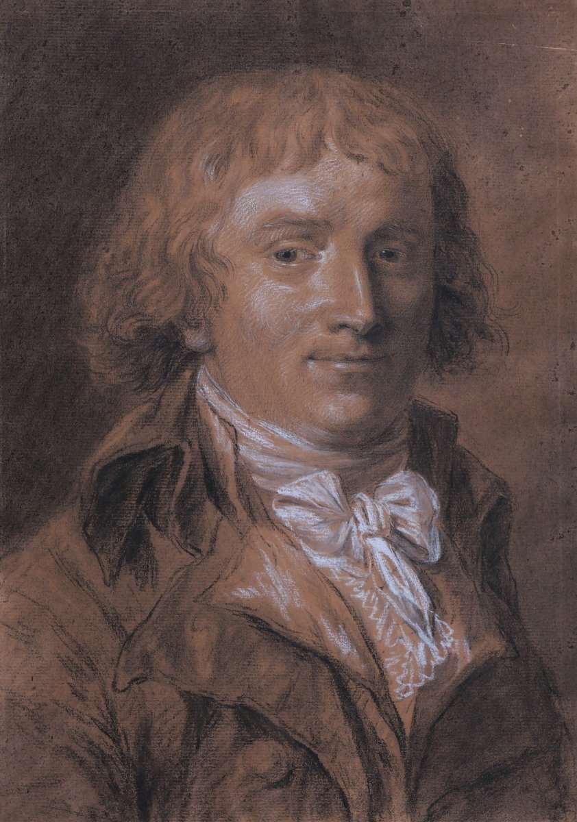 École FRANÇAISE du XVIIIème siècle, Portrait d'homme, dessin ancien