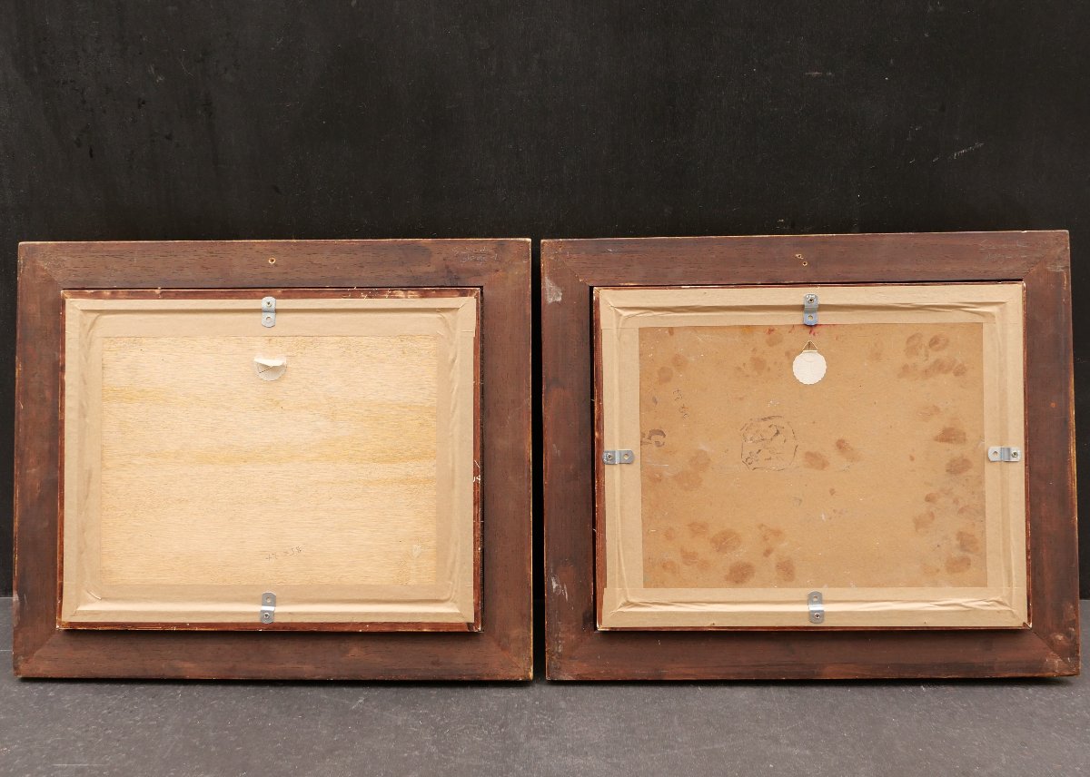 Attributed To Lucien Hector Jonas, Two Beach Scenes, A Pair Of Landscape Paintings-photo-4