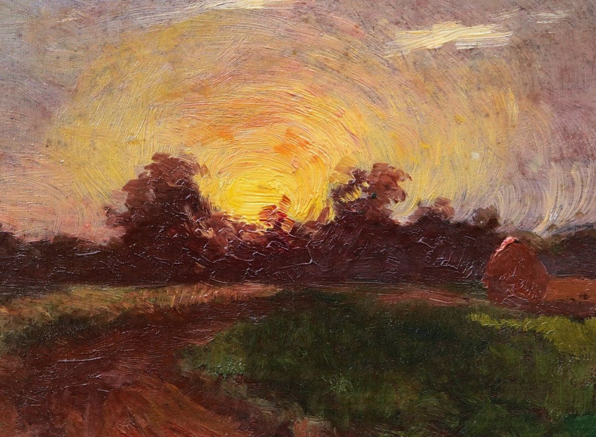Joseph Hyacinthe Royet, *normandy Countryside With Haystacks*, Painting (avignon)-photo-2