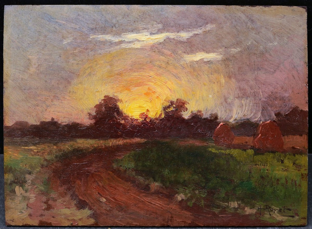 Joseph Hyacinthe Royet, *normandy Countryside With Haystacks*, Painting (avignon)-photo-1
