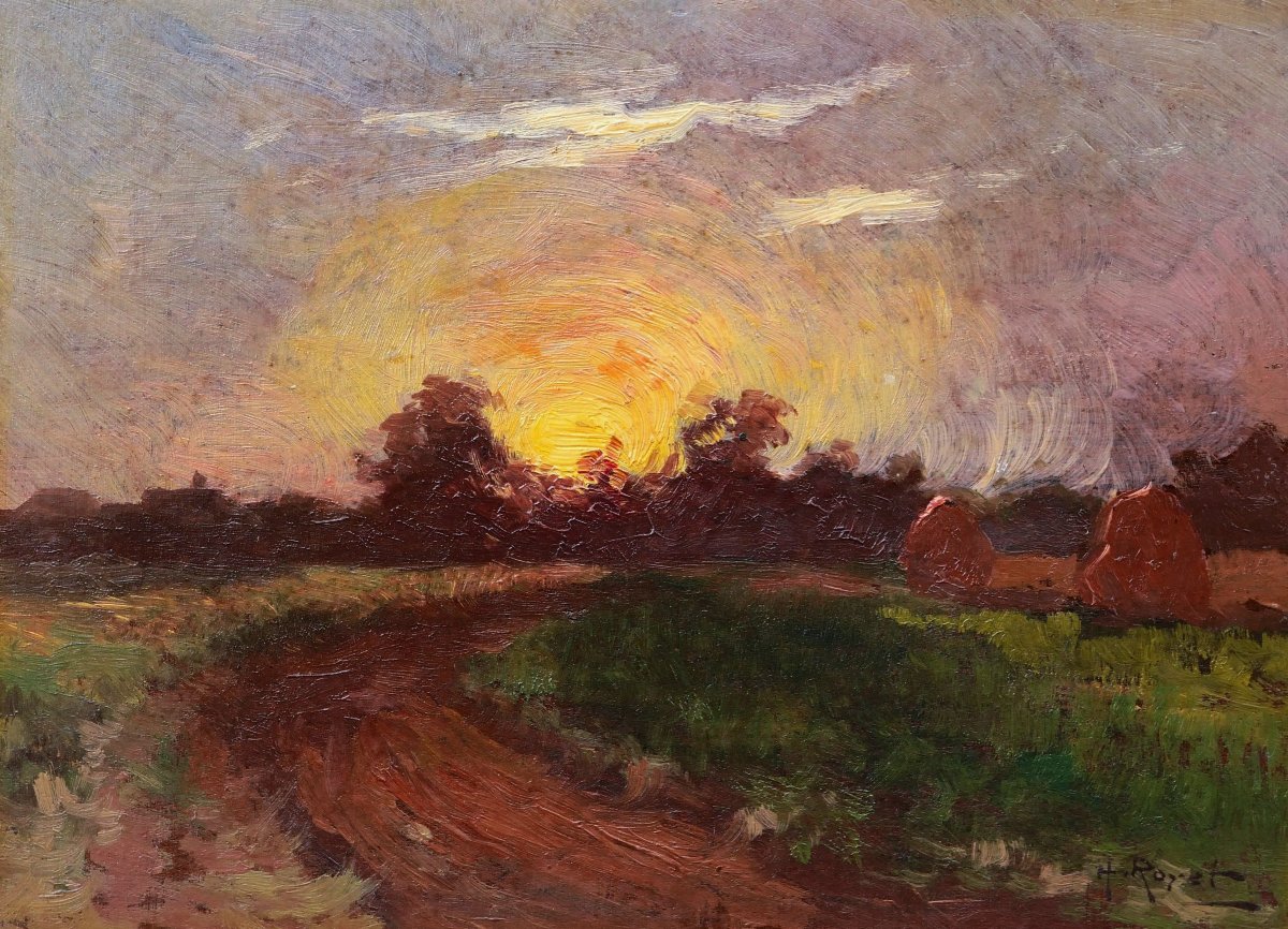 Joseph Hyacinthe Royet, *normandy Countryside With Haystacks*, Painting (avignon)