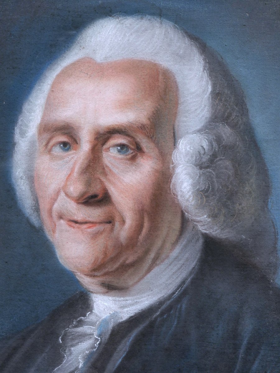 École FRANÇAISE XVIIIème siècle, Portrait du Comte de Chauveau, château de Kériolet (pastel)-photo-2