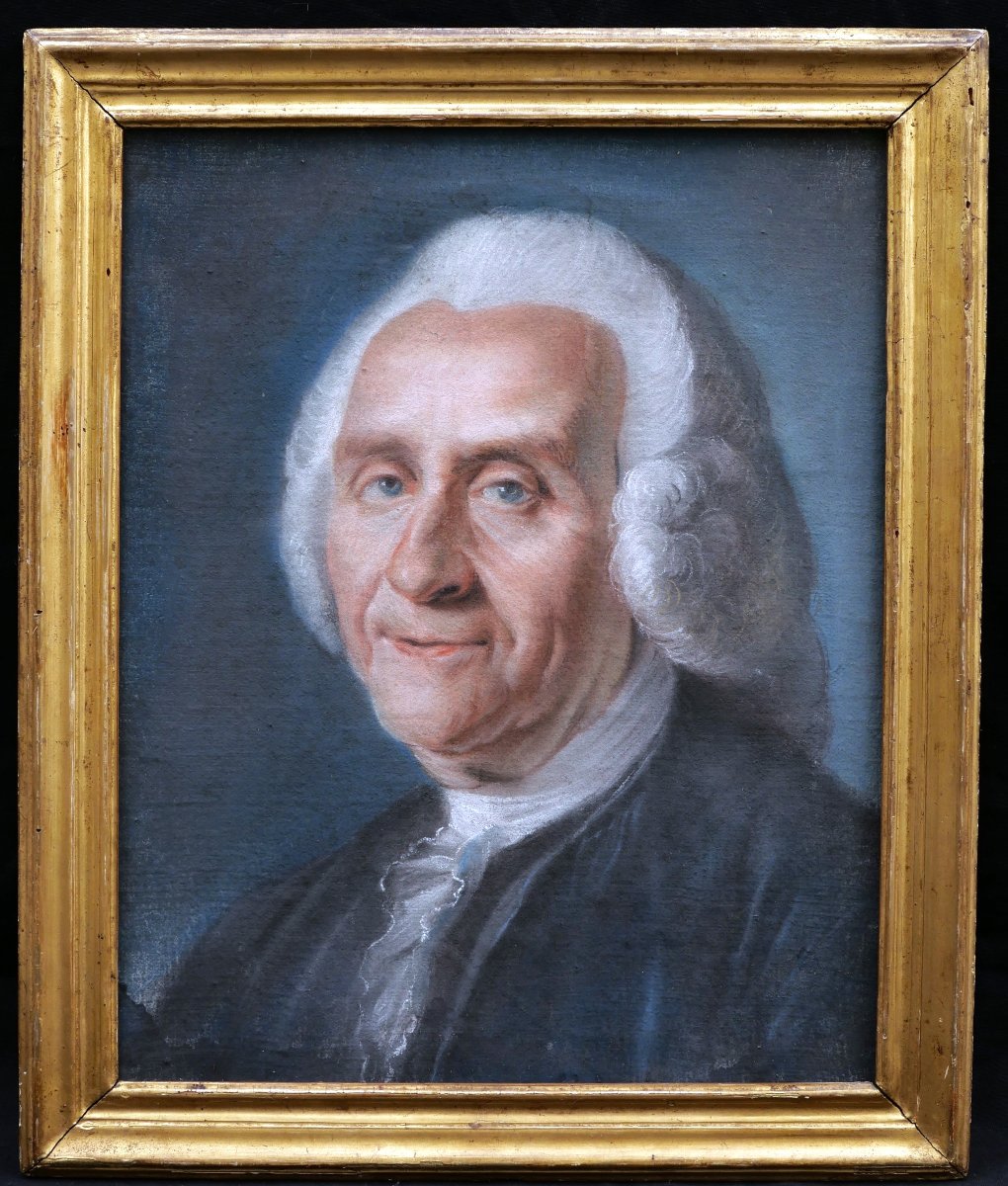 École FRANÇAISE XVIIIème siècle, Portrait du Comte de Chauveau, château de Kériolet (pastel)-photo-3