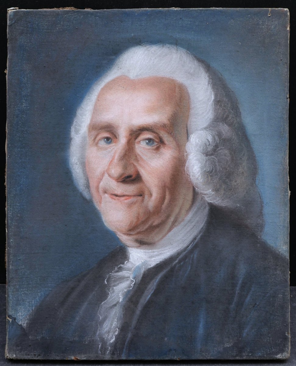 École FRANÇAISE XVIIIème siècle, Portrait du Comte de Chauveau, château de Kériolet (pastel)-photo-4