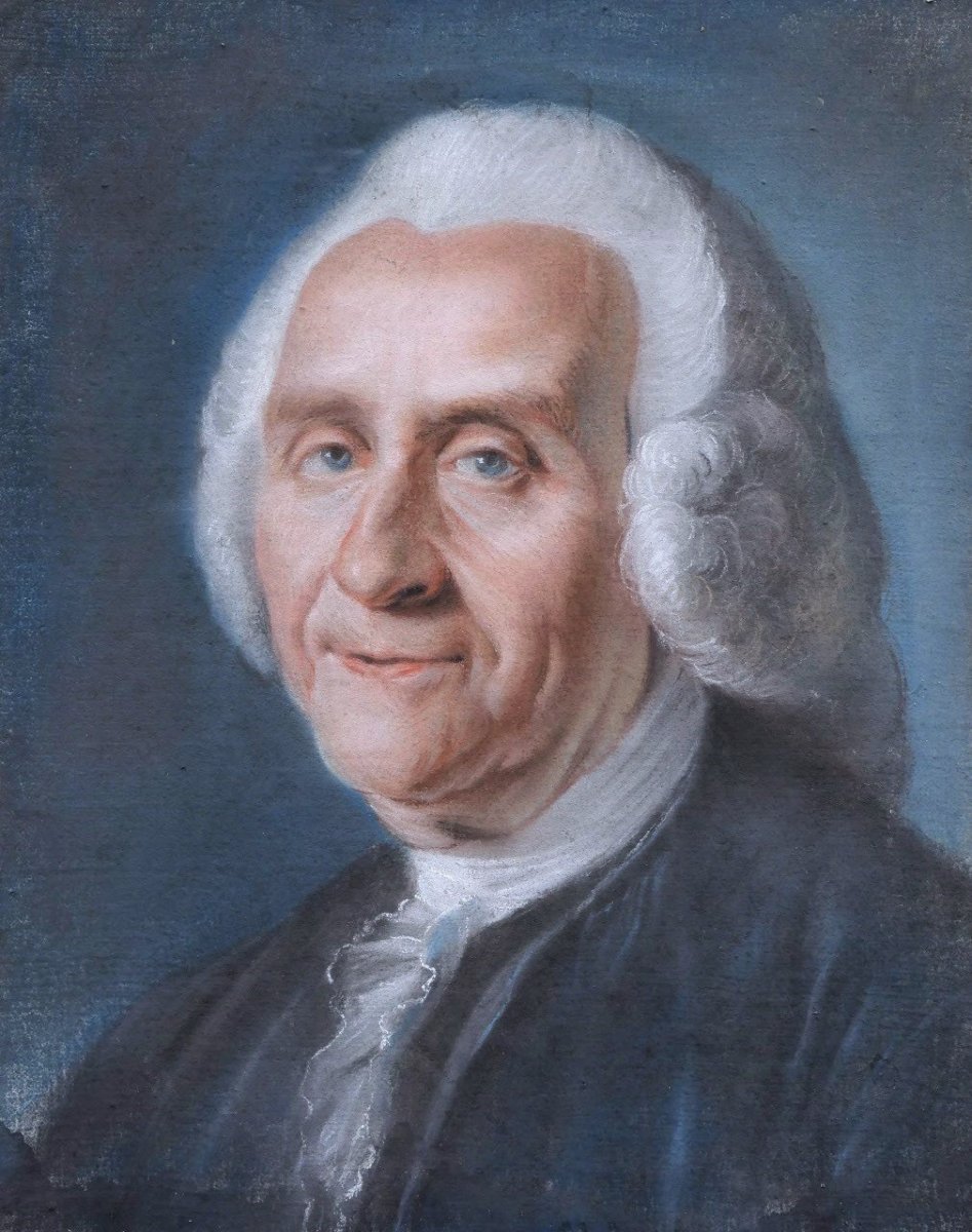 École FRANÇAISE XVIIIème siècle, Portrait du Comte de Chauveau, château de Kériolet (pastel)