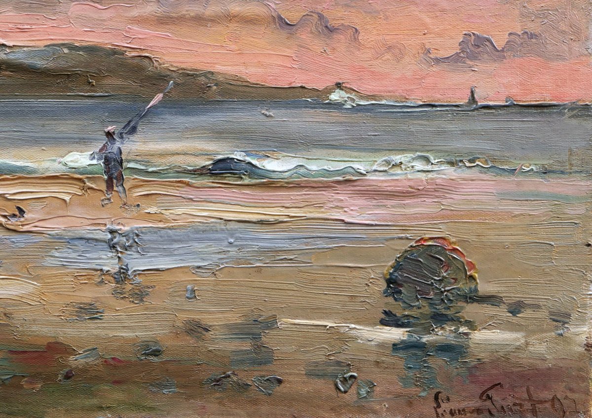 Pierre Léonce Furt, *fishermen On The Shore At Dawn*, Seascape-photo-3