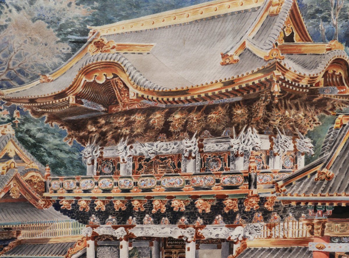 École EUROPÉENNE début XXème siècle, Le Yomeimon du Temple de Nikkō Tōshō-gū -photo-2