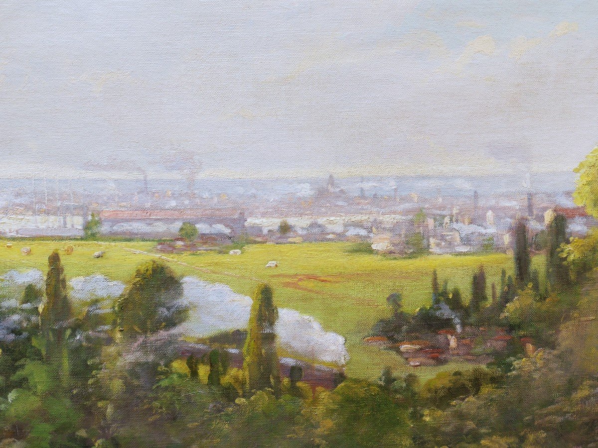 Maurice Larue, View Of Bordeaux From The Buttinière (large Format)-photo-3