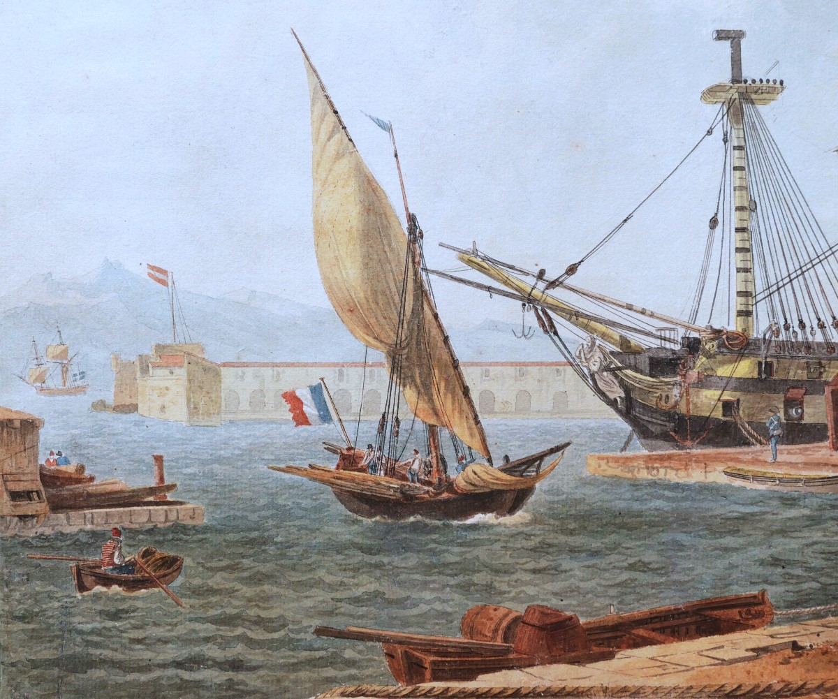 Jean-jérôme Baugean, Animated View Of The Port Of Toulon-photo-2