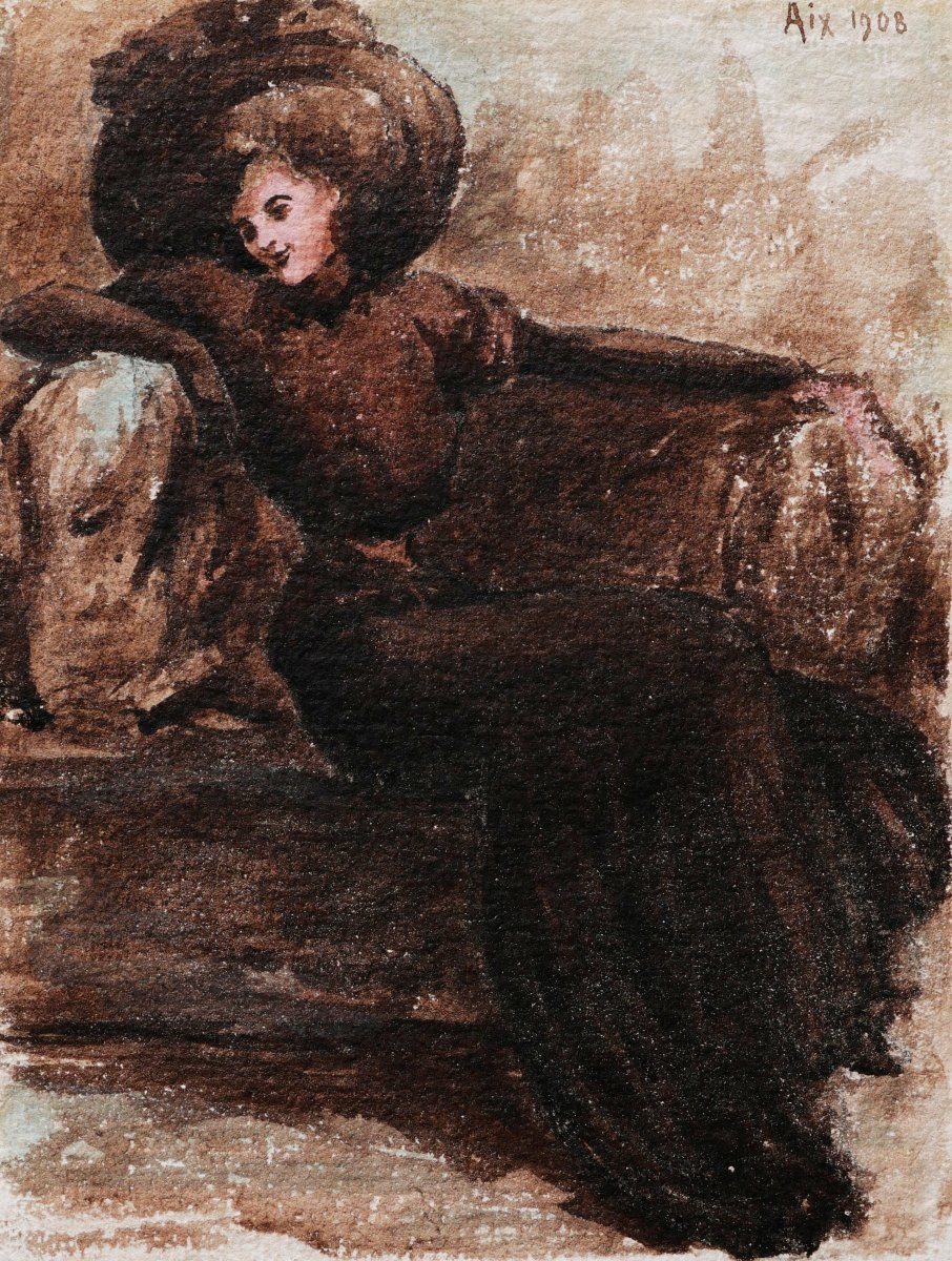 Attributed To Alfred Lombard, Lady On A Sofa