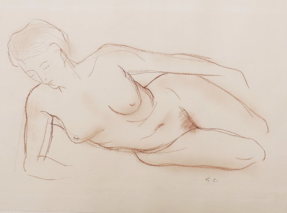 Gérard Choain, Reclining Female Nude